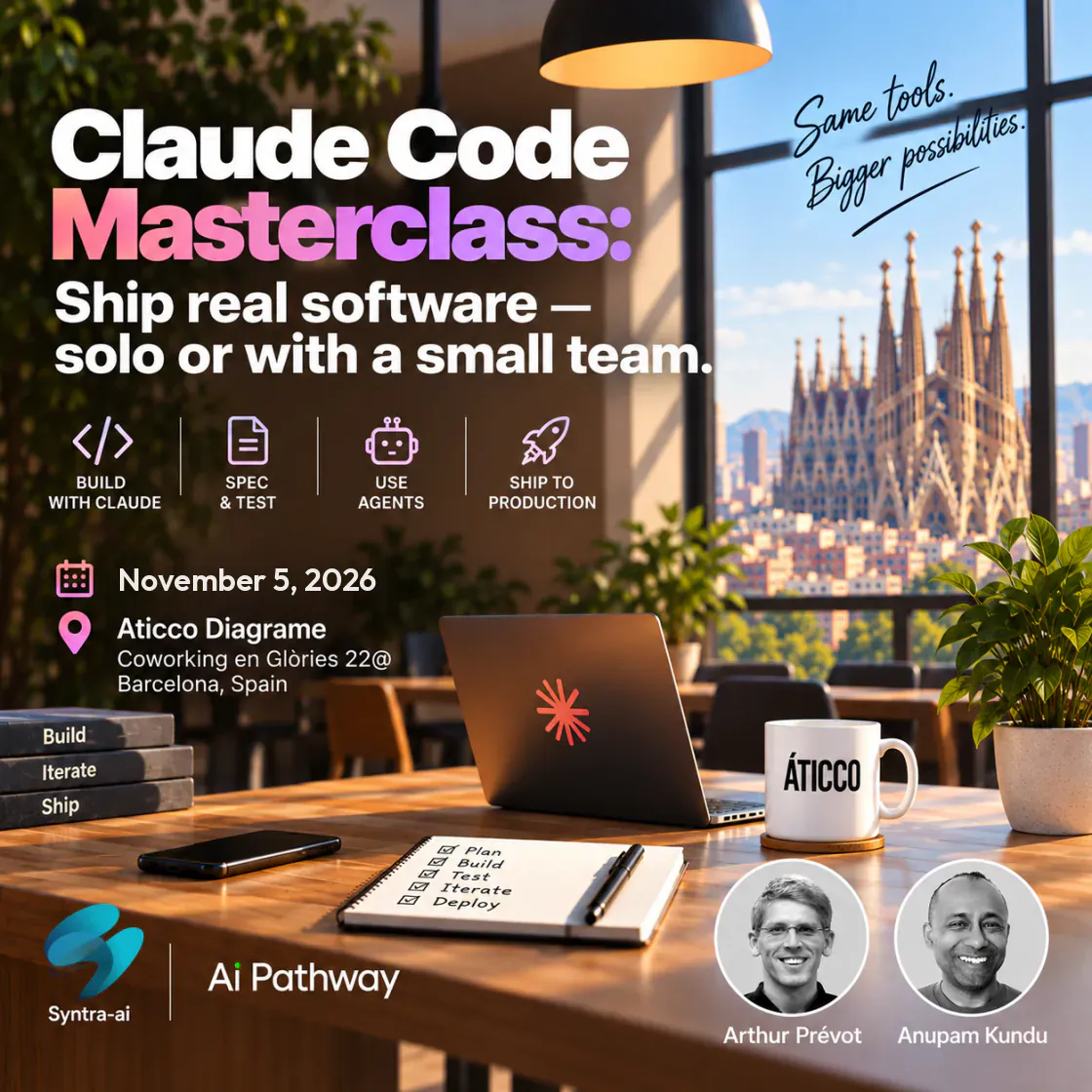 Claude Code Masterclass, 5 de noviembre de 2026, Aticco Diagrame Barcelona