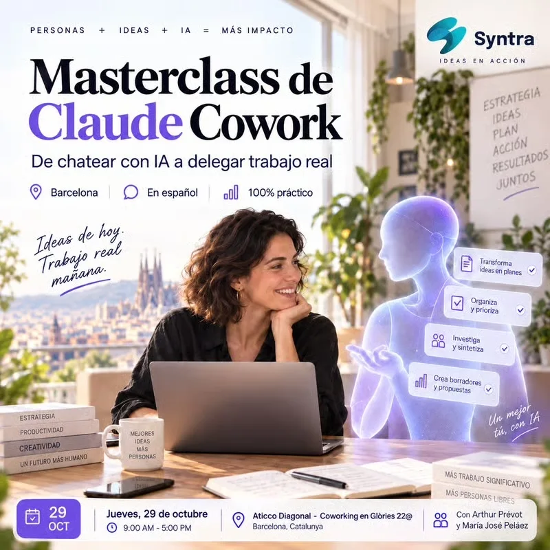 Masterclass de Claude Cowork en español, 29 de octubre de 2026, Aticco Diagrame Barcelona