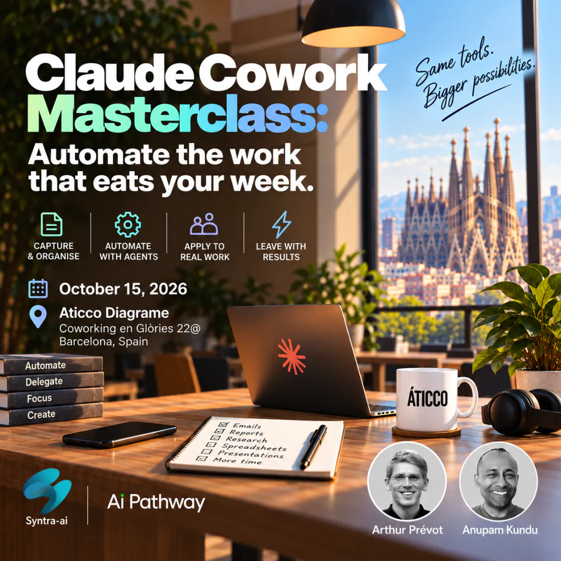 Claude Cowork Masterclass, 15 de octubre de 2026, Aticco Diagrame Barcelona